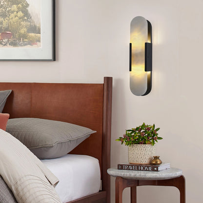 OpalEdge Alabaster Oval Wall Sconce 50cm H