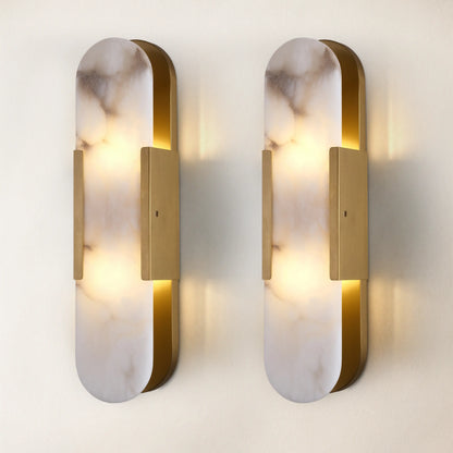OpalEdge Alabaster Oval Wall Sconce 50cm H