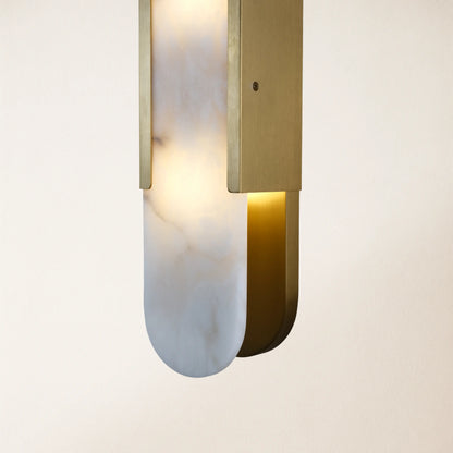 OpalEdge Alabaster Oval Wall Sconce 50cm H
