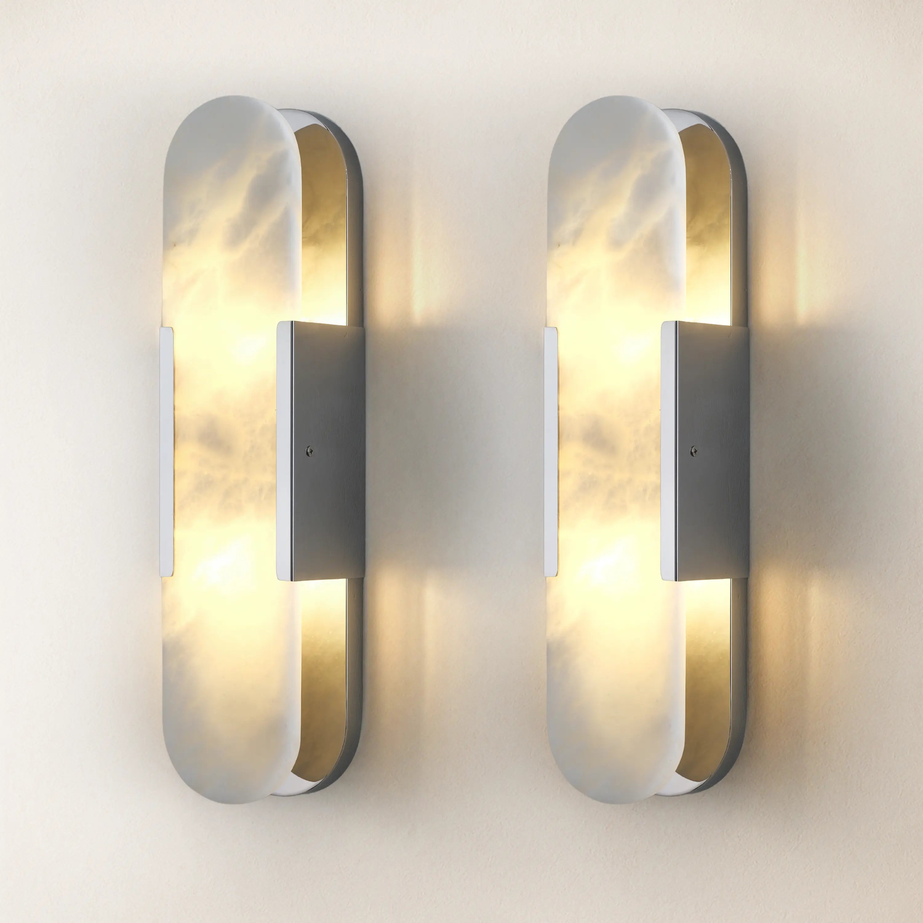 OpalEdge Alabaster Oval Wall Sconce 50cm H