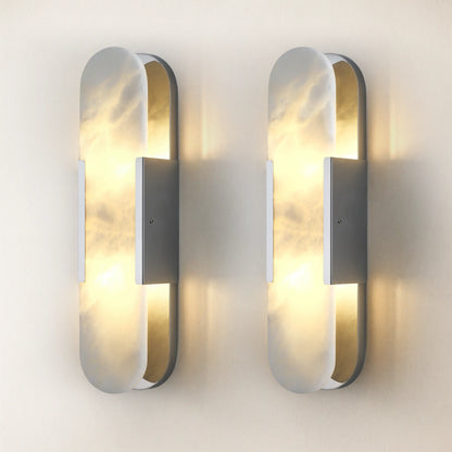 OpalEdge Alabaster Oval Wall Sconce 50cm H