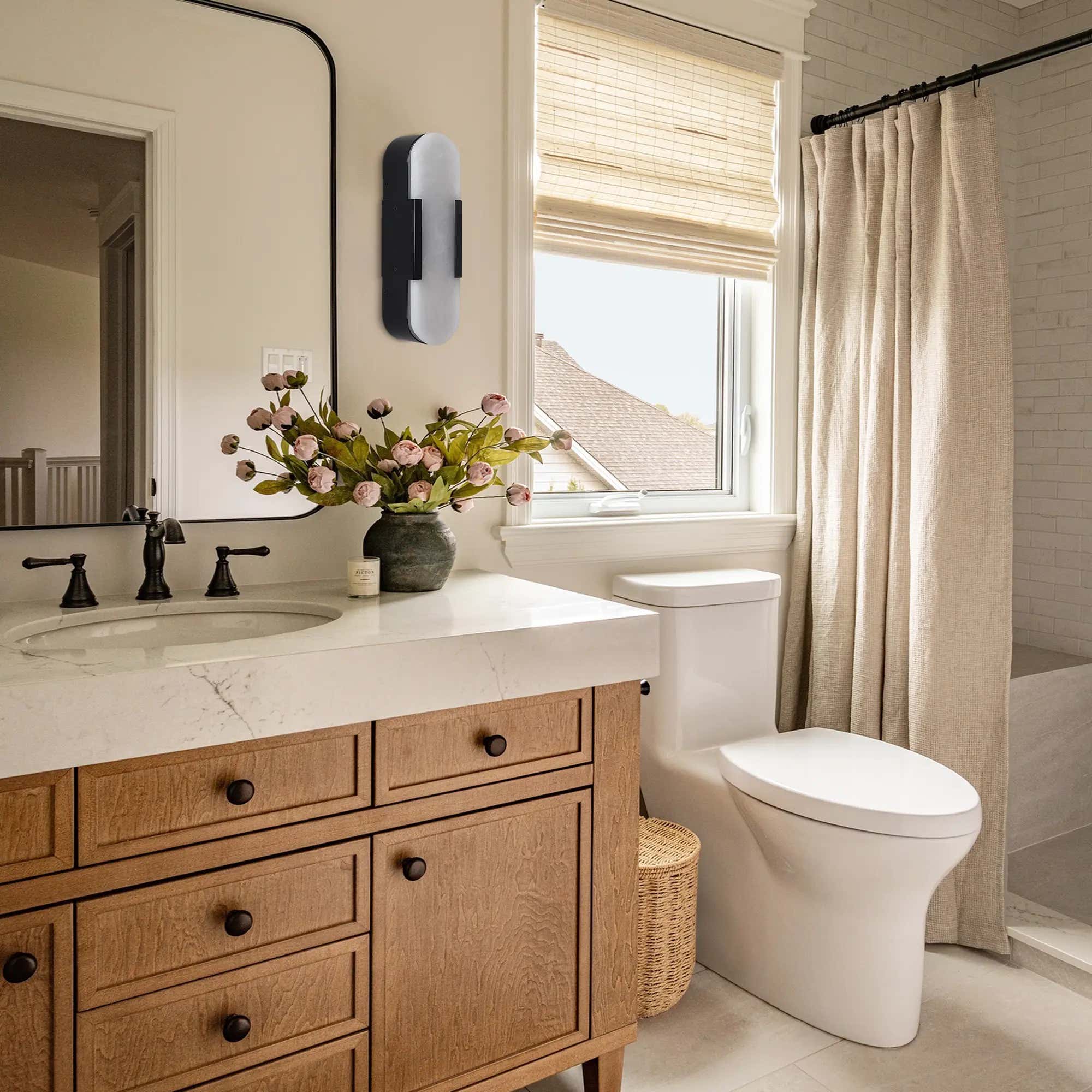 OpalEdge Alabaster Wall Sconce 35cm H