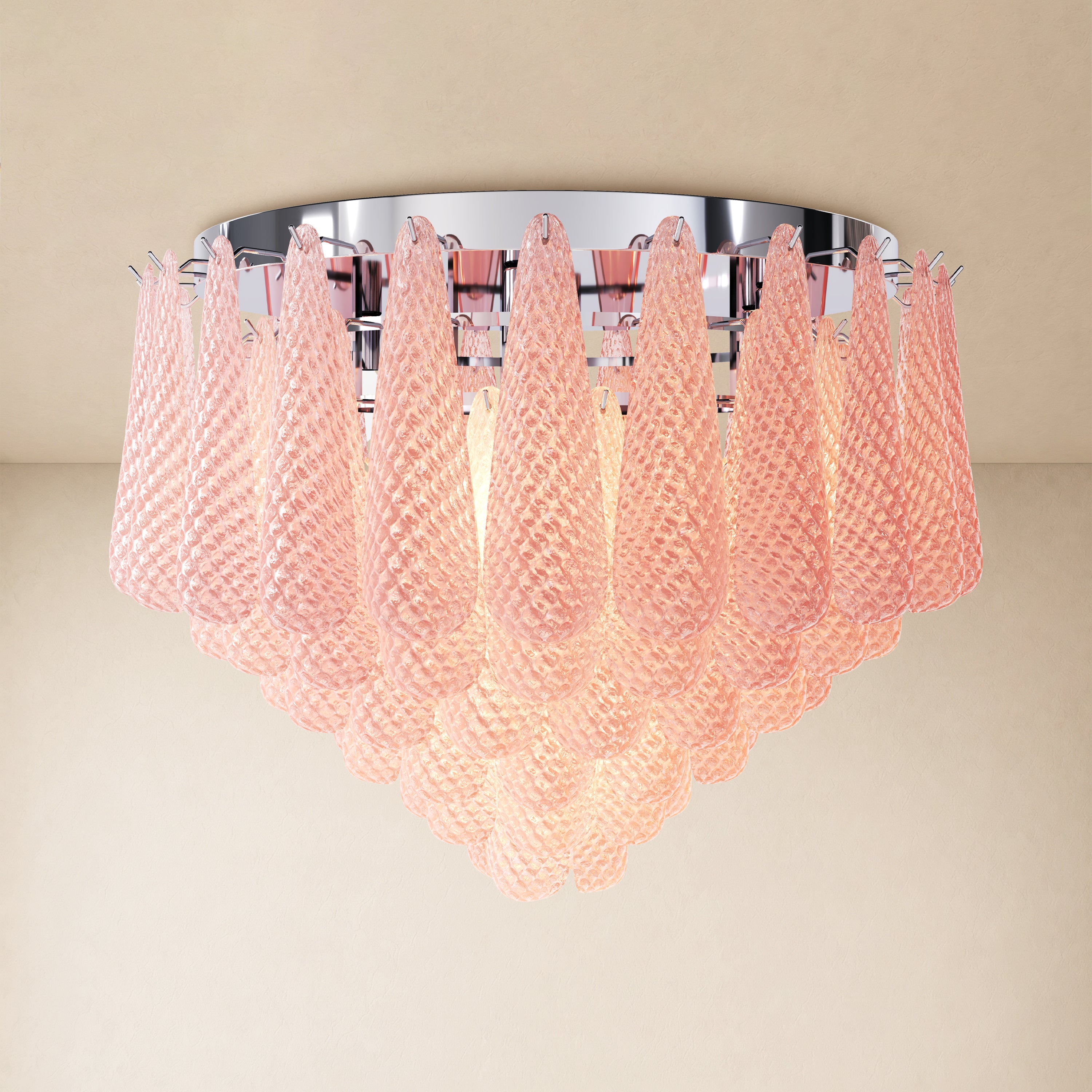 Veloria Murano Glass Leaf Flush Mount 30"D