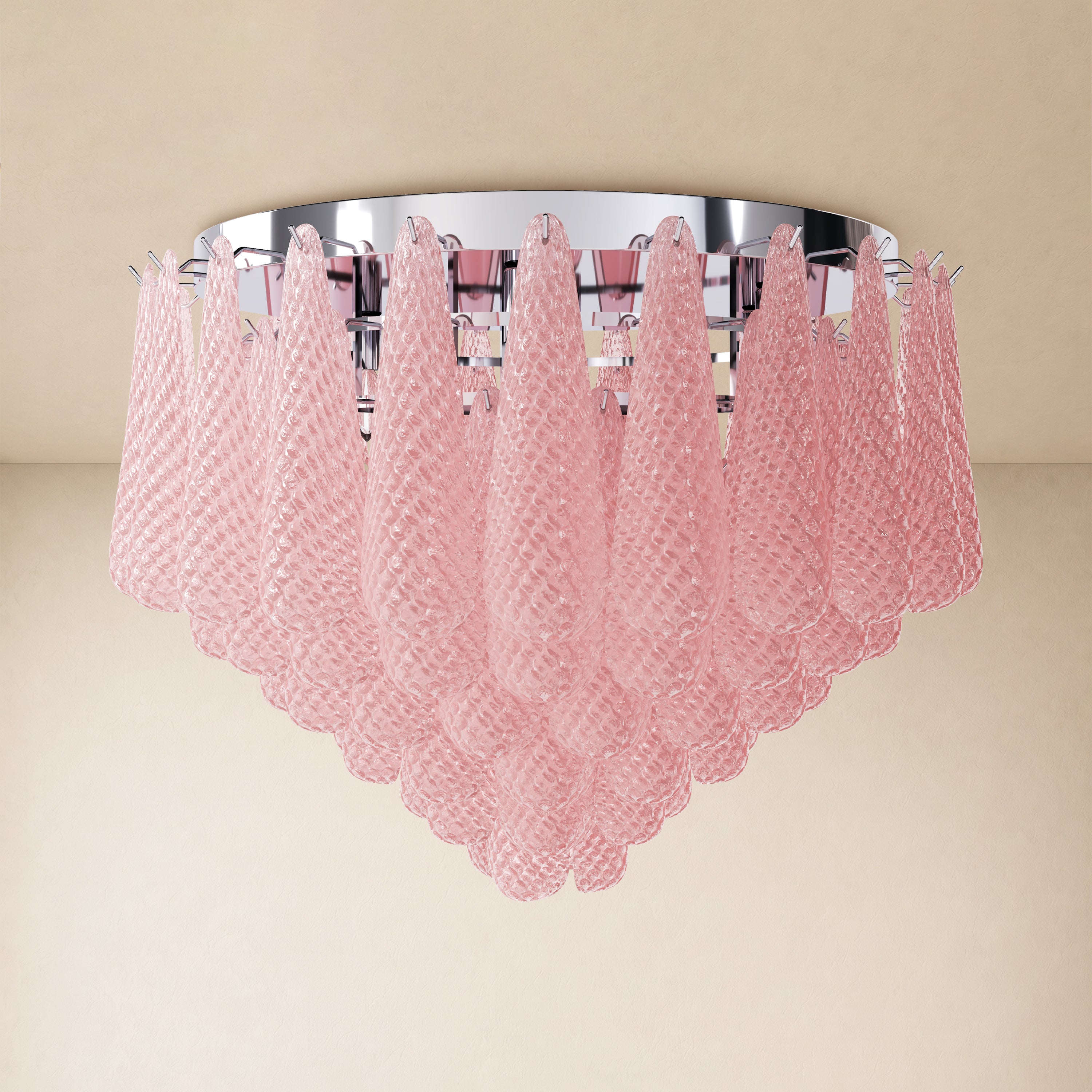 Veloria Murano Glass Leaf Flush Mount 30"D