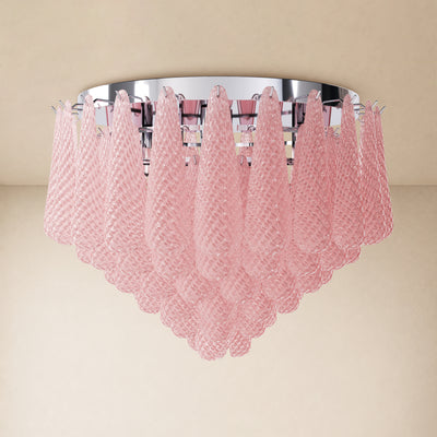 Veloria Murano Glass Leaf Flush Mount 30"D
