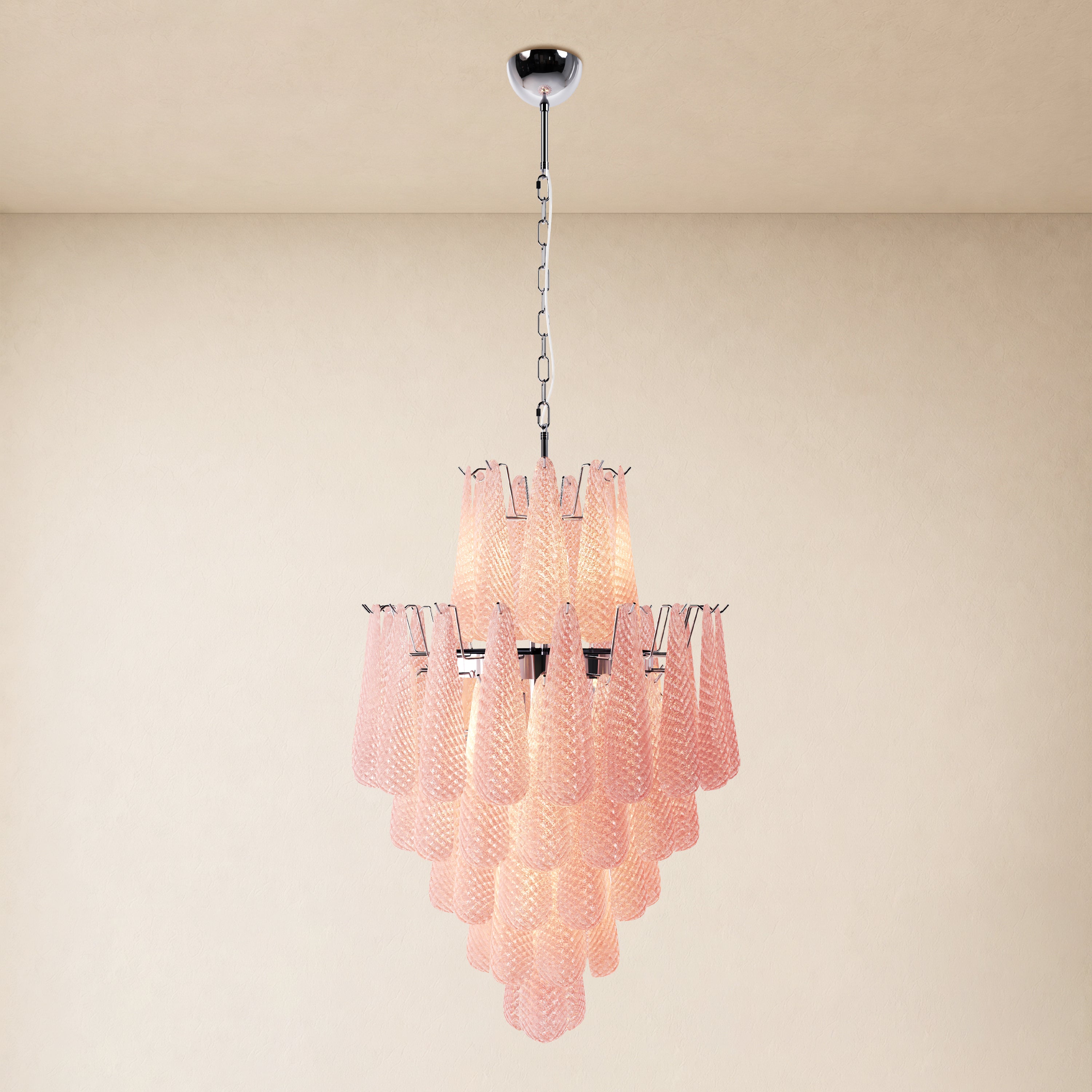 Veloria Murano Glass Leaf Tiered Chandelier 24"D