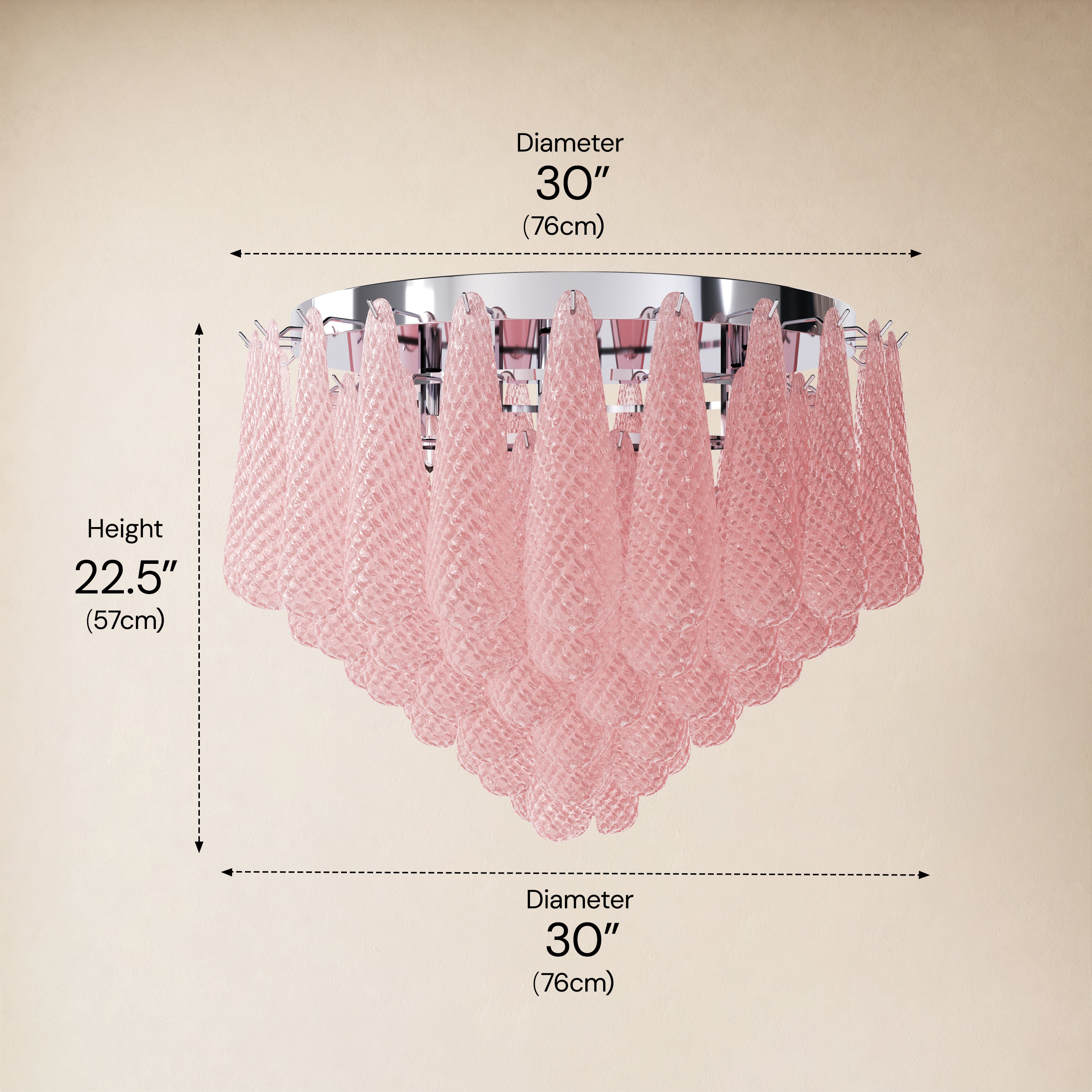Veloria Murano Glass Leaf Flush Mount 30"D