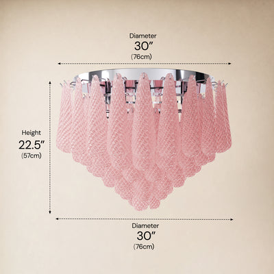 Veloria Murano Glass Leaf Flush Mount 30"D