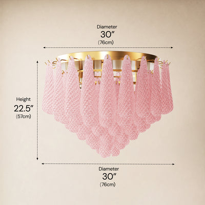 Veloria Murano Glass Leaf Flush Mount 30"D