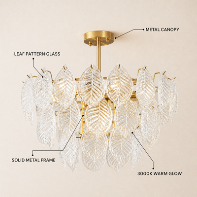Sylvara Leaf Glass Chandelier