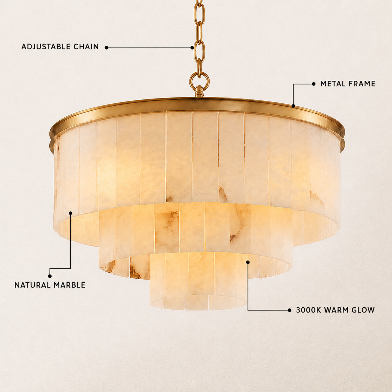 Montrava Alabaster Tiered  Round Chandelier