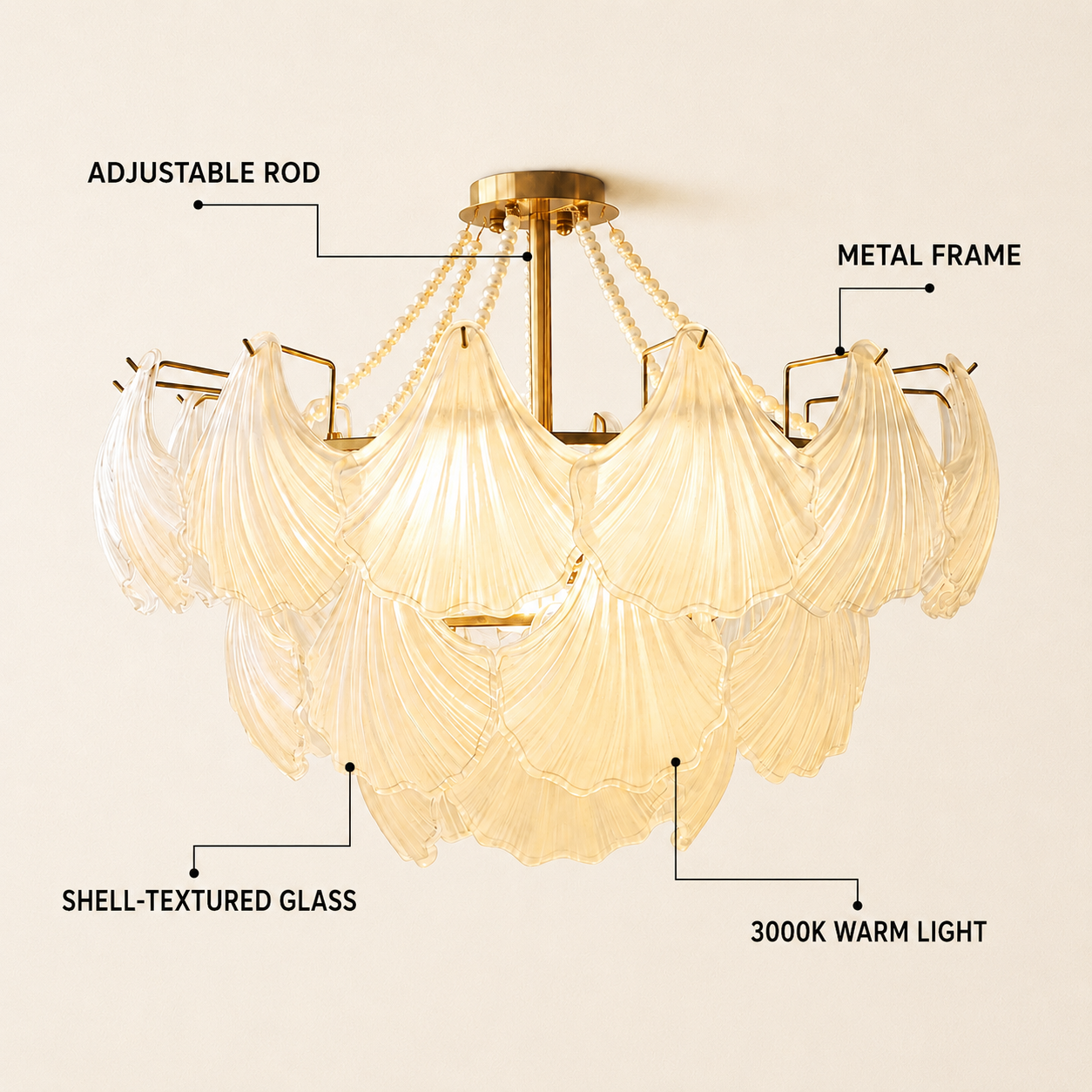 Marivelle Glass Shell Pendant