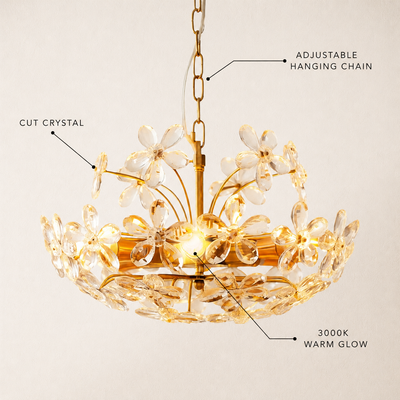 Liora Crystal Bloom Round Large Chandelier