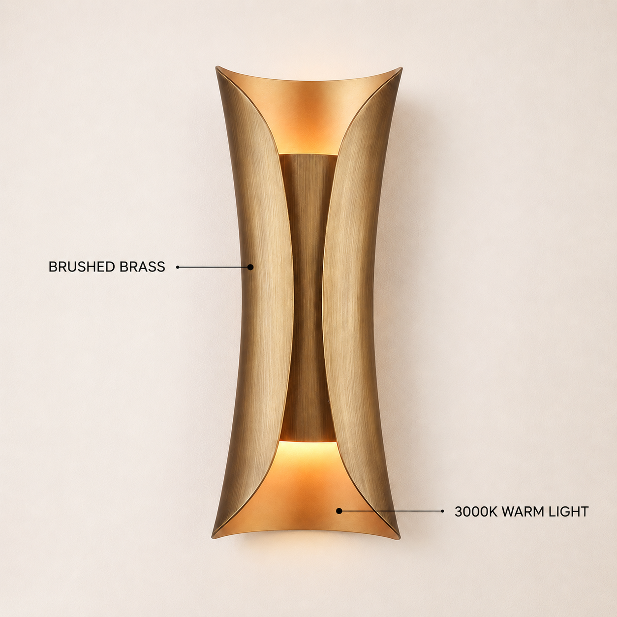 Zephyra Brass Hourglass Wall Sconce