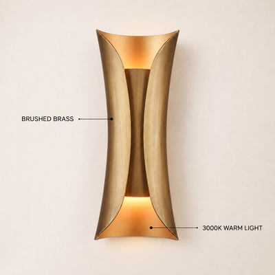 Zephyra Brass Hourglass Wall Sconce