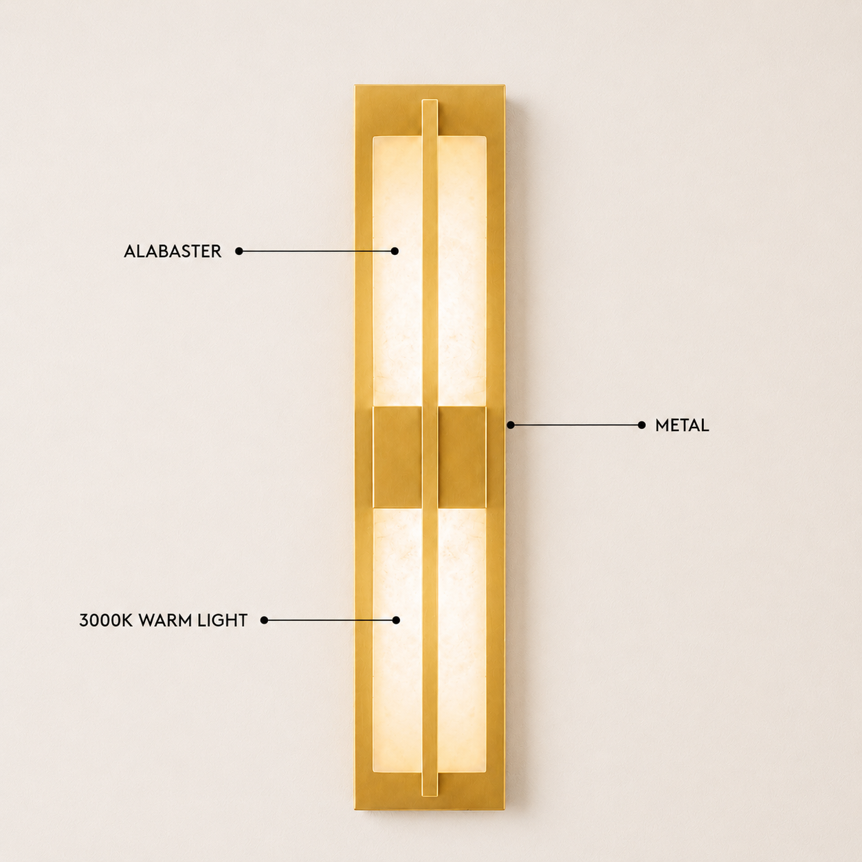 Caelum Alabaster Cuboid Wall Sconce