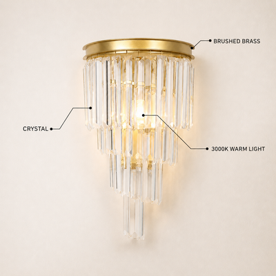 Oryana Crystal Icicle Wall Sconce 9.8"