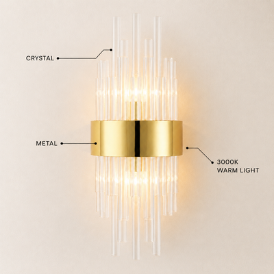 Claridell Crystal Tubular Wall Sconce