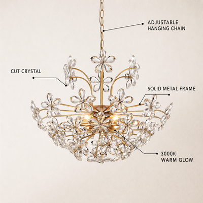 Liora Crystal Bloom Round Chandelier