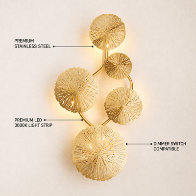 Sylira Metal Lotus Leaf Wall Sconce