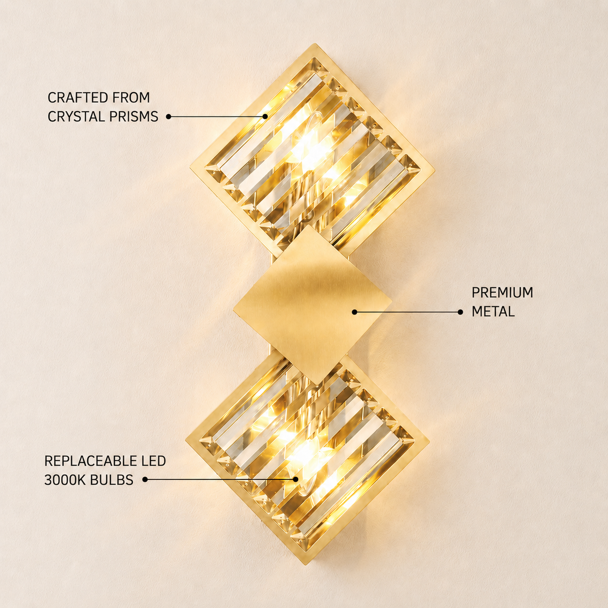 Corvina Crystal Rhombus Wall Sconce
