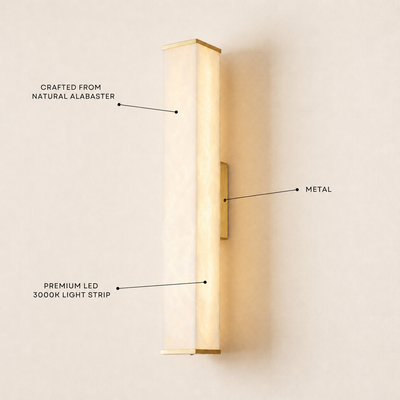 Valoria Alabaster Rectangular Wall Sconce