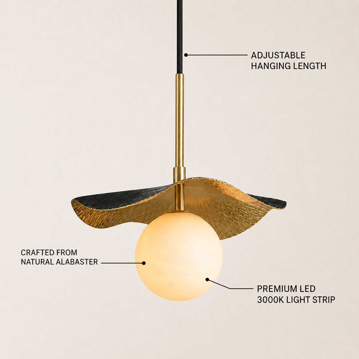 Ondine Alabaster Spherical Pendant Light