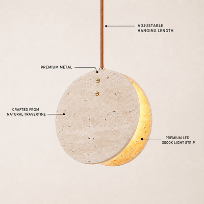 Xaloria Travertine Disc Pendant Light