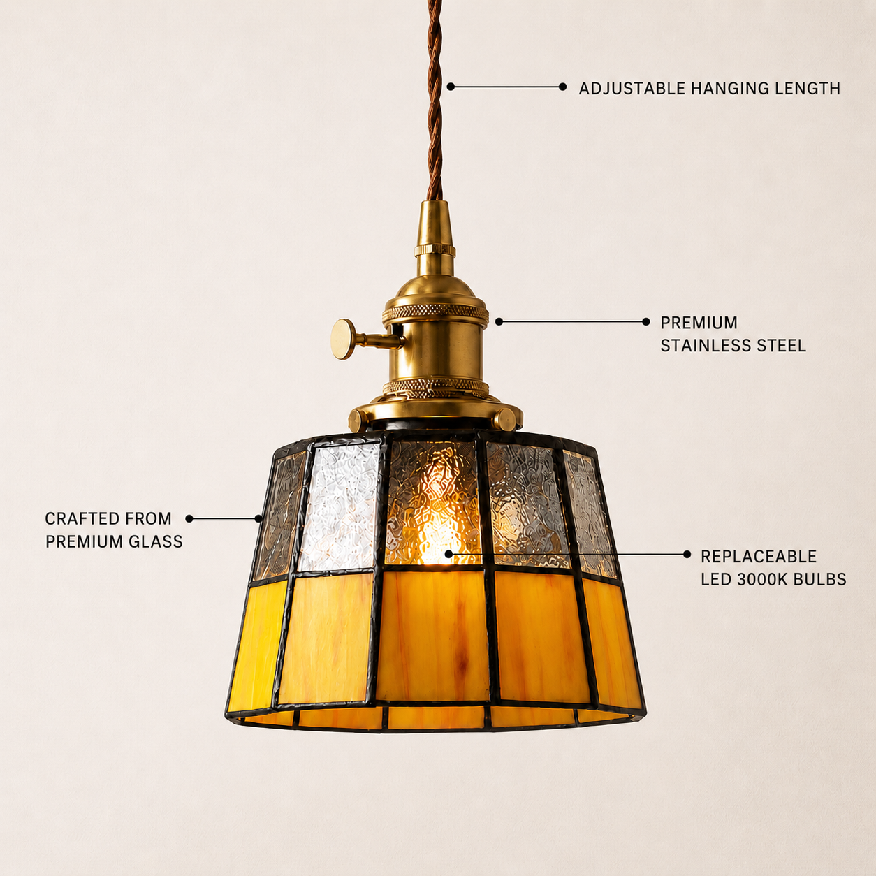 Karys Stained Glass Pendant Light