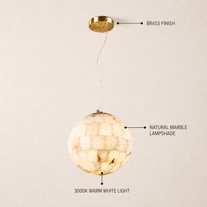 Disco Ball Alabaster Pendant Light