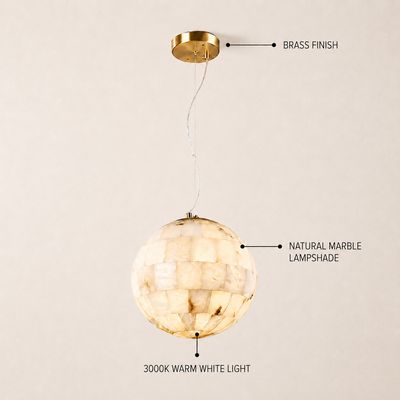 Disco Ball Alabaster Pendant Light