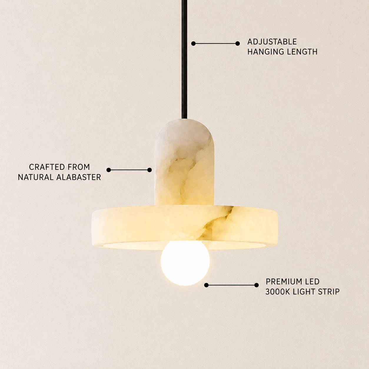 Carrano Alabaster Pendant