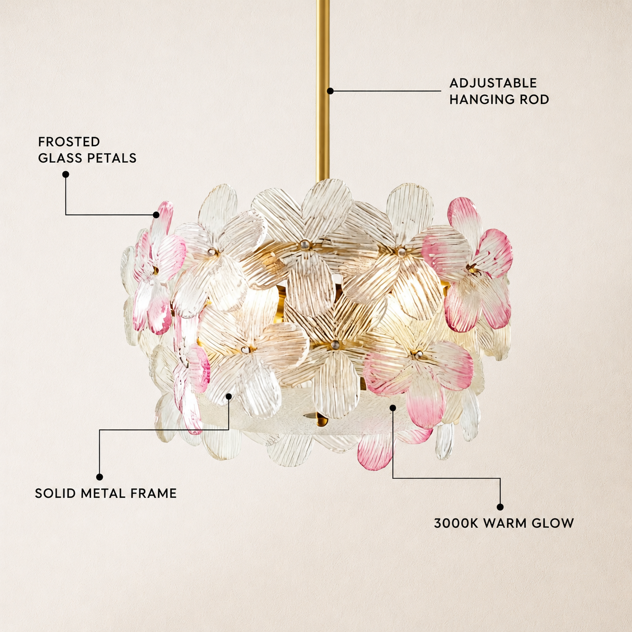 Blumea Cluster Glass Flush Mount