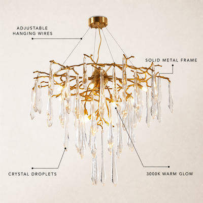 Aurevia Crystal Branch Round Chandelier
