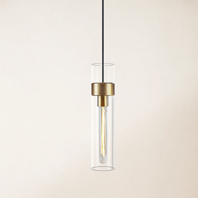 Cylora Glass Tube Pendant 4"H