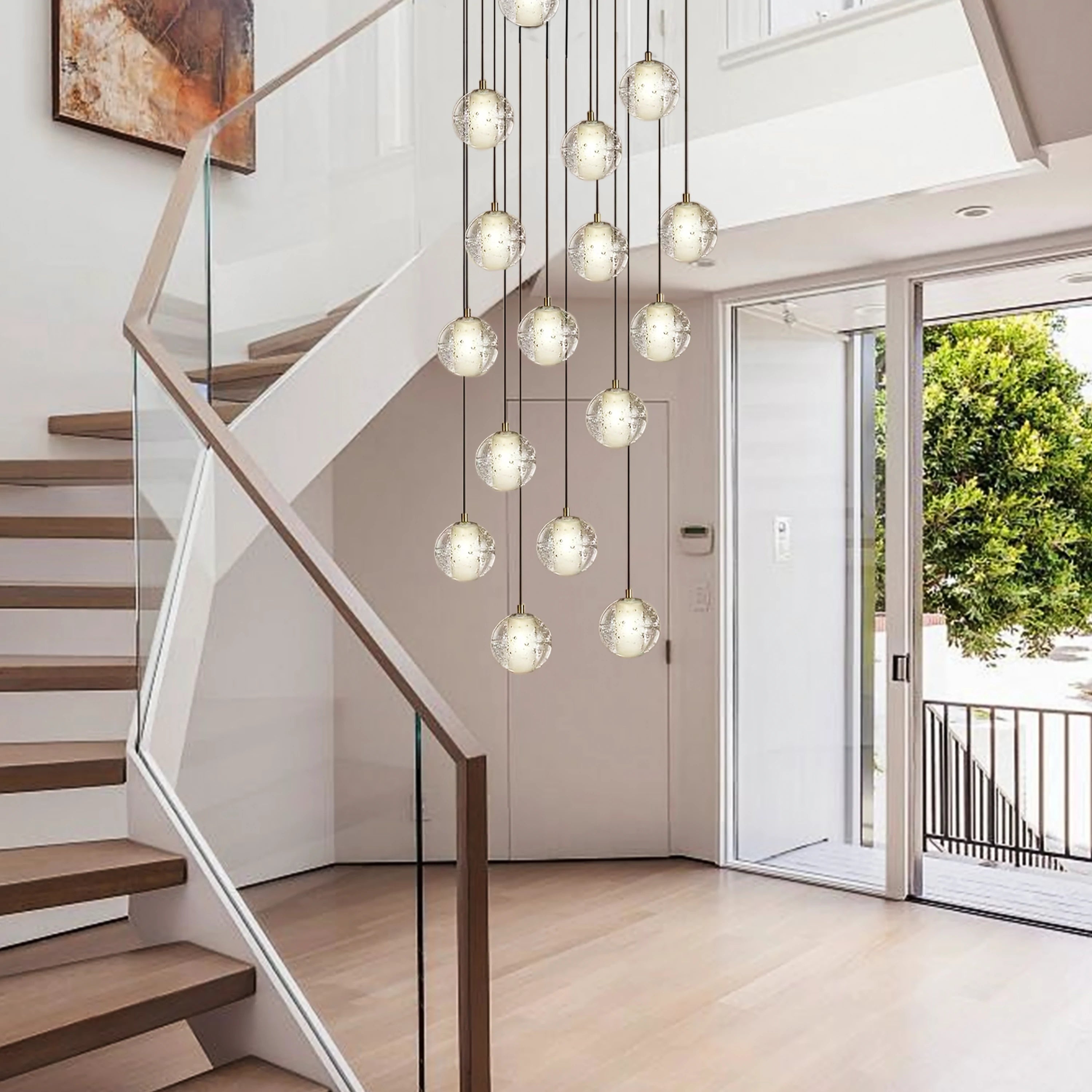 Pearl Ball Ceiling Round Chandelier 51cm D