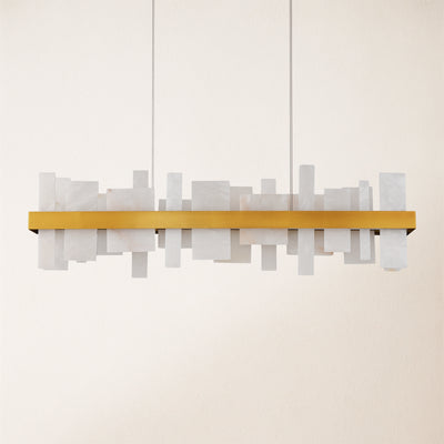 Nocturne Alabaster Rectangular Chandelier 48"