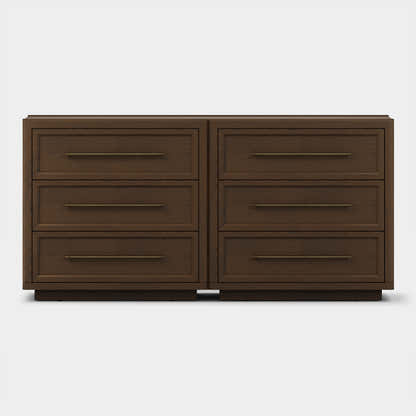 Alvar 63″ Oak 6-Drawer Chest(Set of 2)