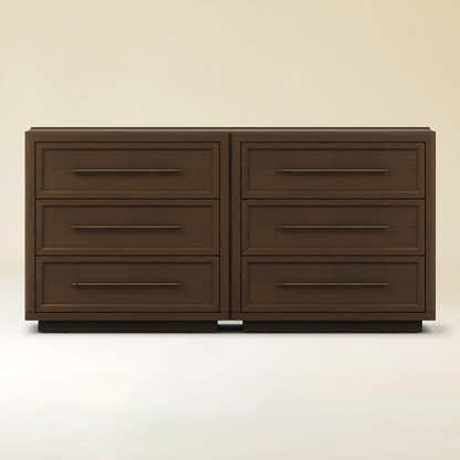 Alvar 63″ Oak 6-Drawer Chest(Set of 2)