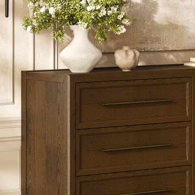 Alvar 61″ Oak 6-Drawer Chest(Set of 2)