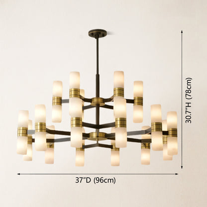 Moral Alabaster Round chandelier 94cm D