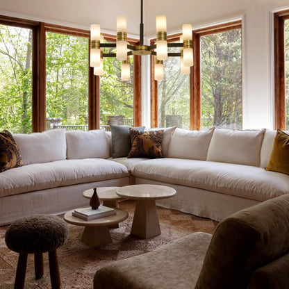 Moral Alabaster Round chandelier 63.5cm D