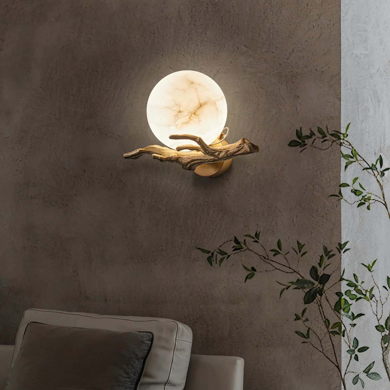 ArborLith Alabaster Round Wall Sconce