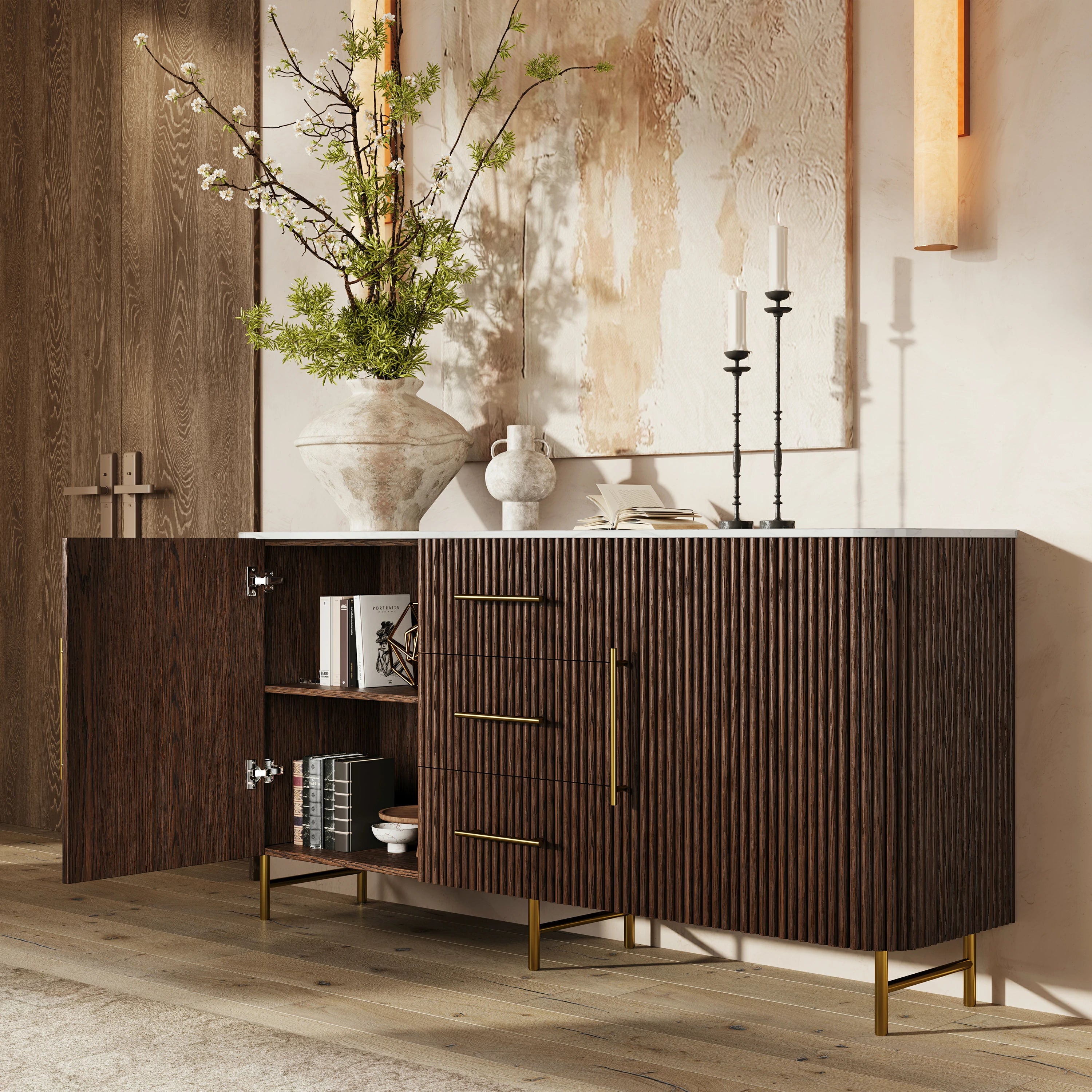 Riley Oak Sideboard 67"W