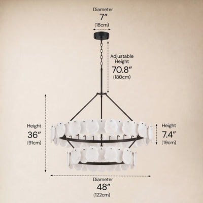 Moira Alabaster Custom Round Chandelier 48"D