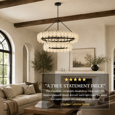Moira Alabaster Custom Round Chandelier 48"D