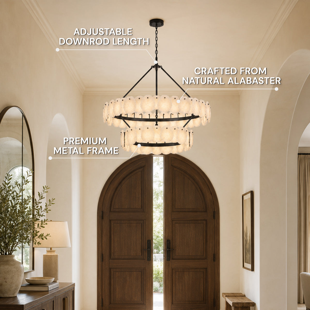Moira Alabaster Custom Round Chandelier 48"D
