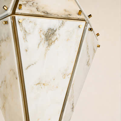Pietra Marble Geometric Pendant 13.7"D