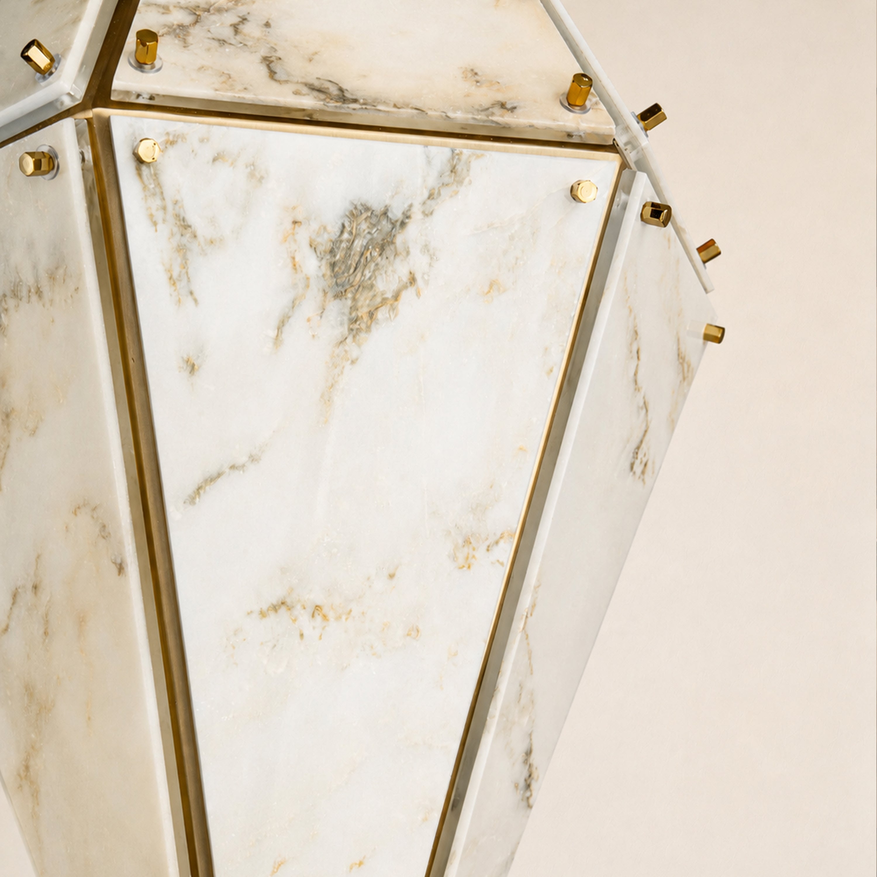 Pietra Marble Geometric Pendant 13.7"D
