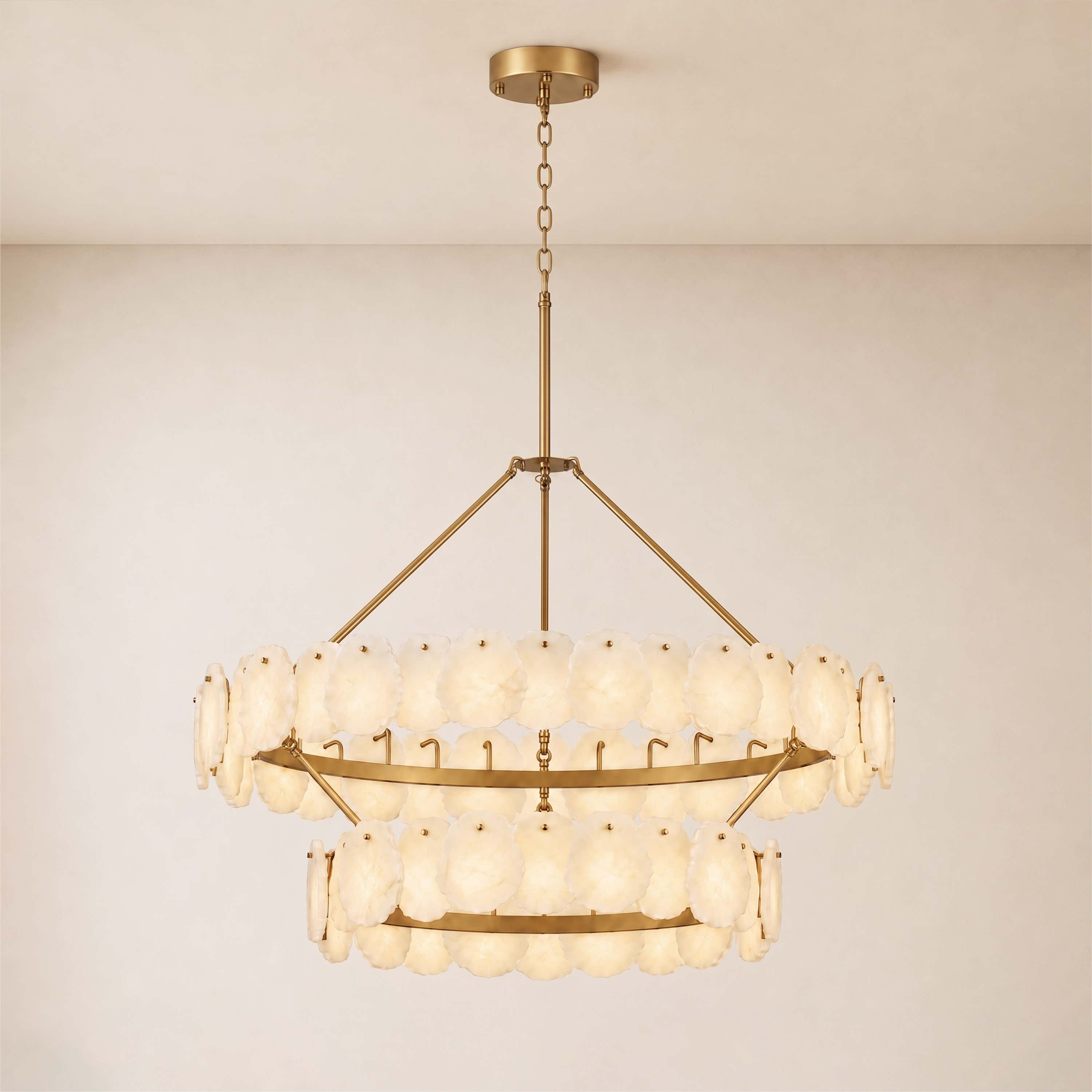 Moira Alabaster Custom Round Chandelier 48"D